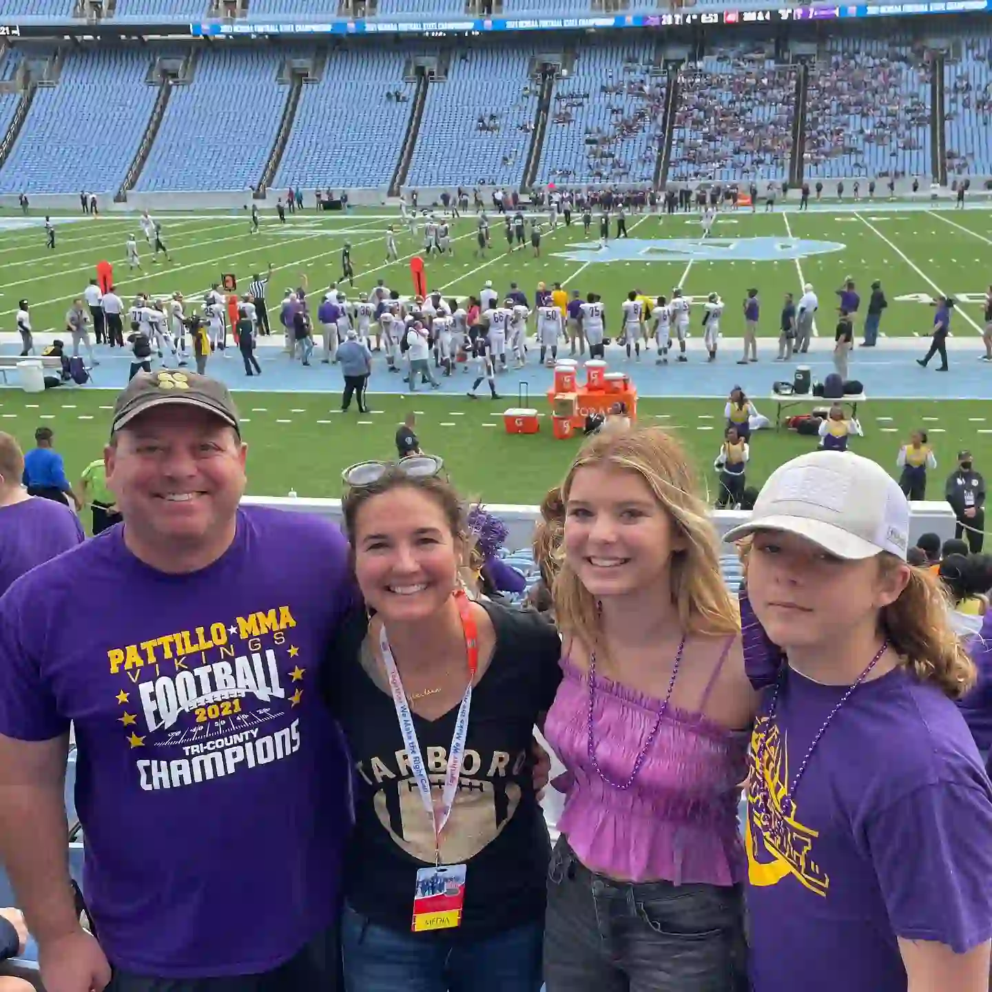 Inez with her Family at a UNC Football game