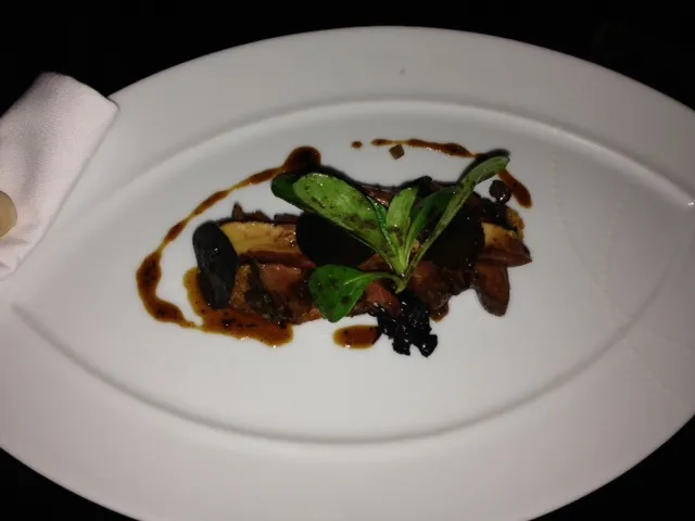 Smoked Pigeon Mid-Salmi, Toast with Foie Gras, Mushrooms & Black Truffle ala DB